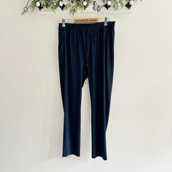 peak performance Navy Straight Leg Drawstring athletic joggers Pants Large - Picture 1 of 4